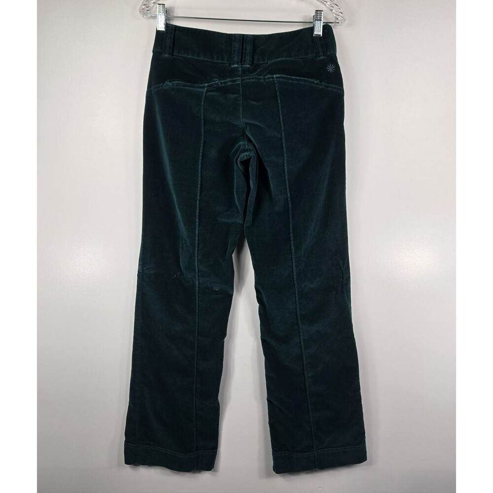 Athleta Women's Size 4 Green Velveteen Straight Leg Pants - Picture 4 of 10